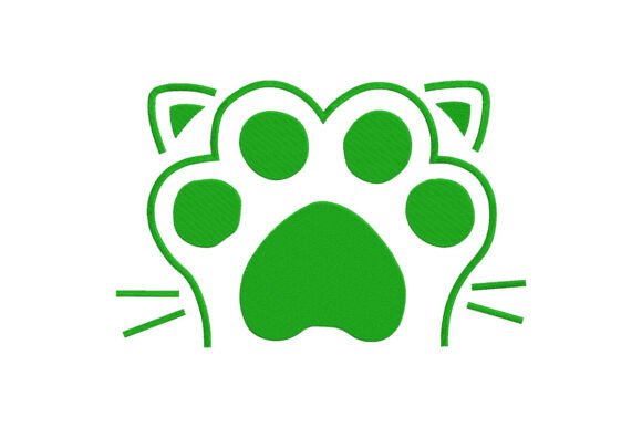 Cat Paw Embroidery Green Cat Paw Print Review