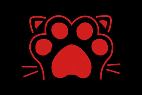 Cat Paw Embroidery Red Cat Paw Print Review