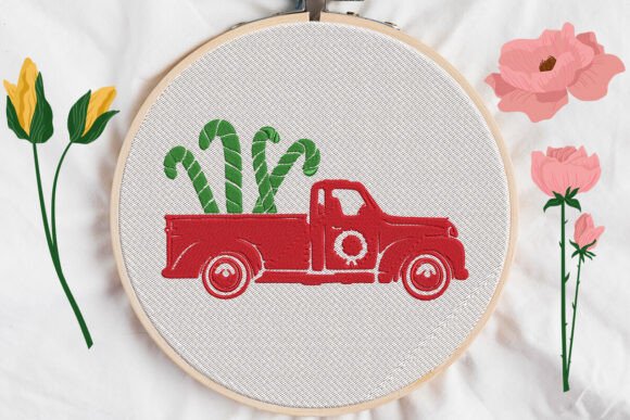 Christmas Candy Cane Truck Embroidery Review