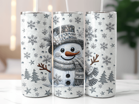 Faux Embroidery Snowman Tumbler Wrap Review