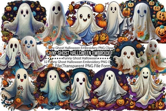 Funny Ghost Halloween Embroidery PNG Review