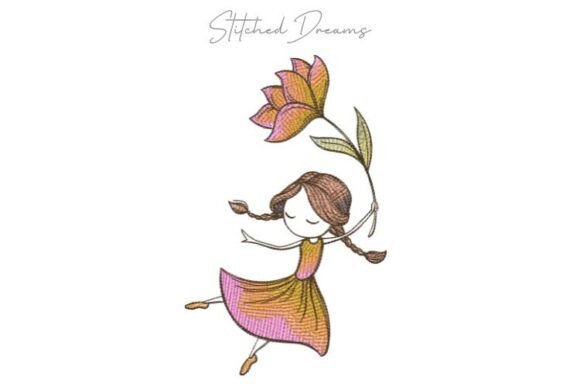 Girl Holding a Rose Embroidery Design Review
