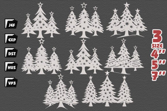 Set of 8 Christmas Tree Embroidery Files Review