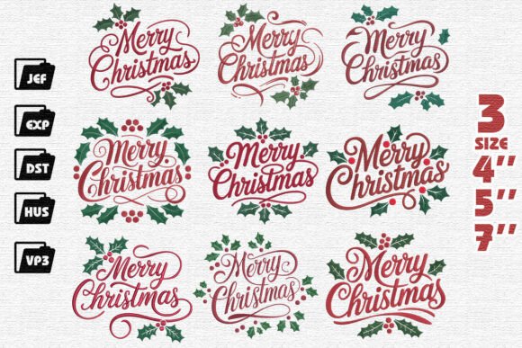 Set of 9 Merry Christmas Embroidery Review
