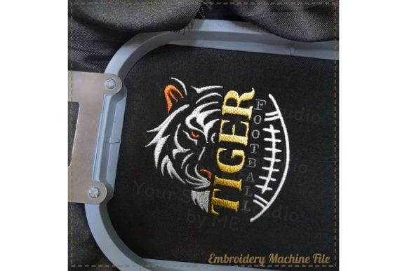 Tiger Football Embroidery Design Mascot